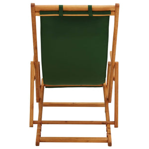 vidaXL Beach Sling Patio Chair Folding Deck Chair Fabric and Wooden Frame-54