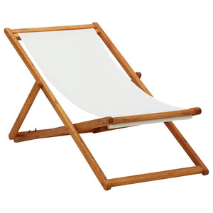 vidaXL Beach Sling Patio Chair Folding Deck Chair Fabric and Wooden Frame-22