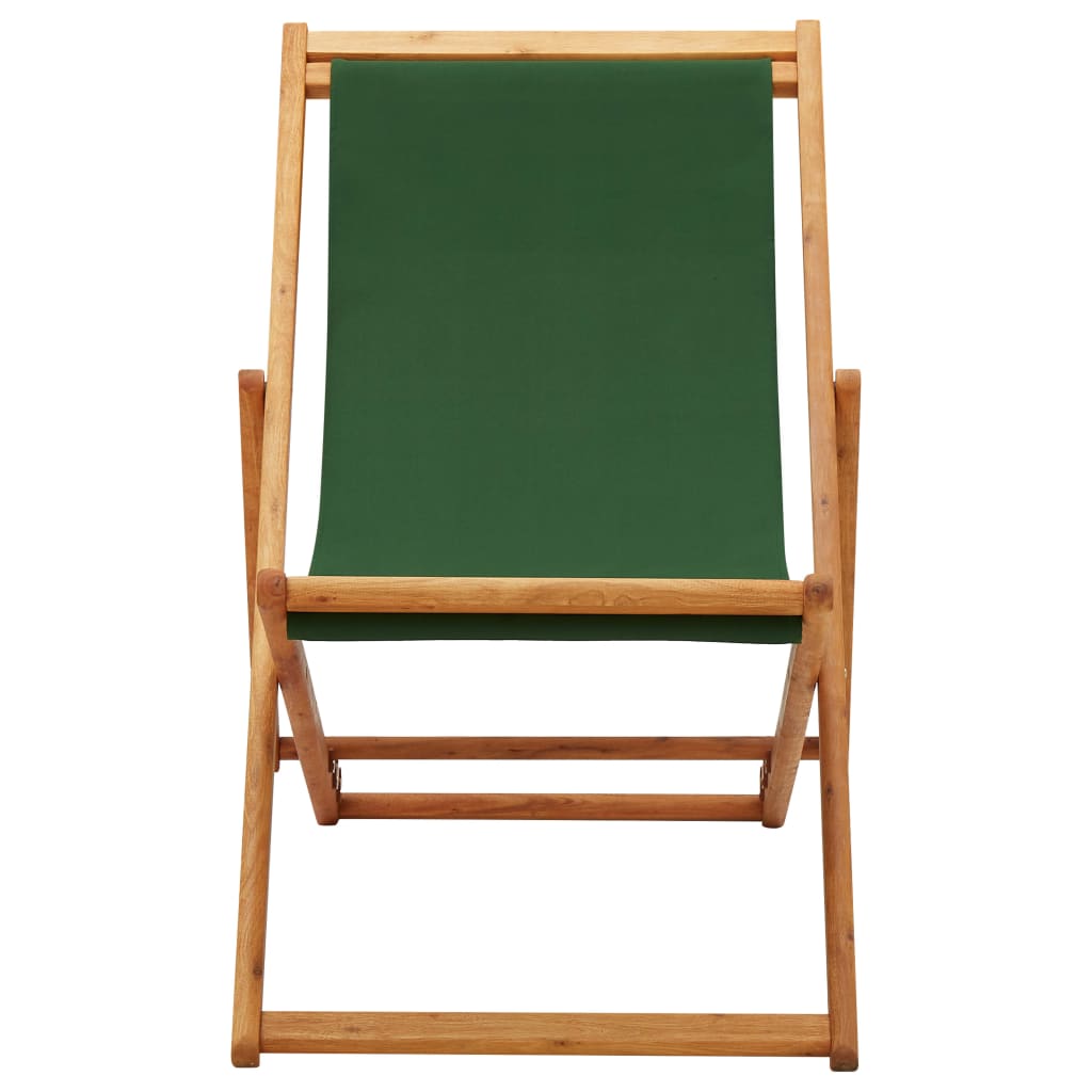 vidaXL Beach Sling Patio Chair Folding Deck Chair Fabric and Wooden Frame-26