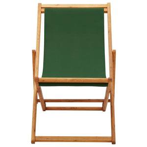 vidaXL Beach Sling Patio Chair Folding Deck Chair Fabric and Wooden Frame-26