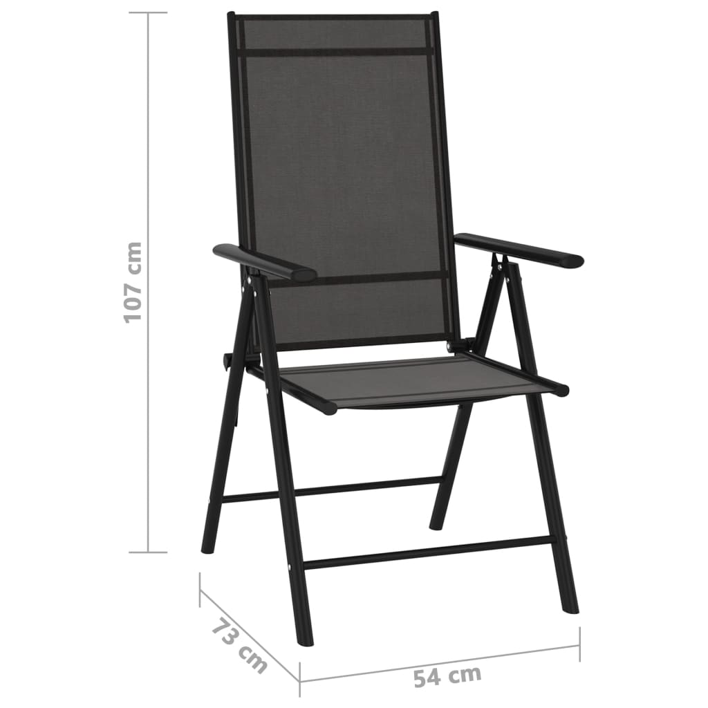 vidaXL Patio Folding Chairs Camping Garden Lawn Chair Aluminum and Textilene-25