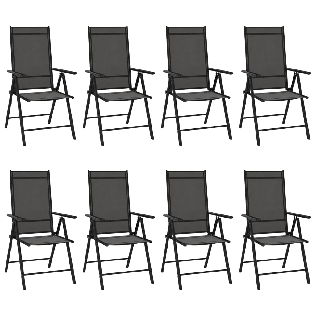 vidaXL Patio Folding Chairs Camping Garden Lawn Chair Aluminum and Textilene-14