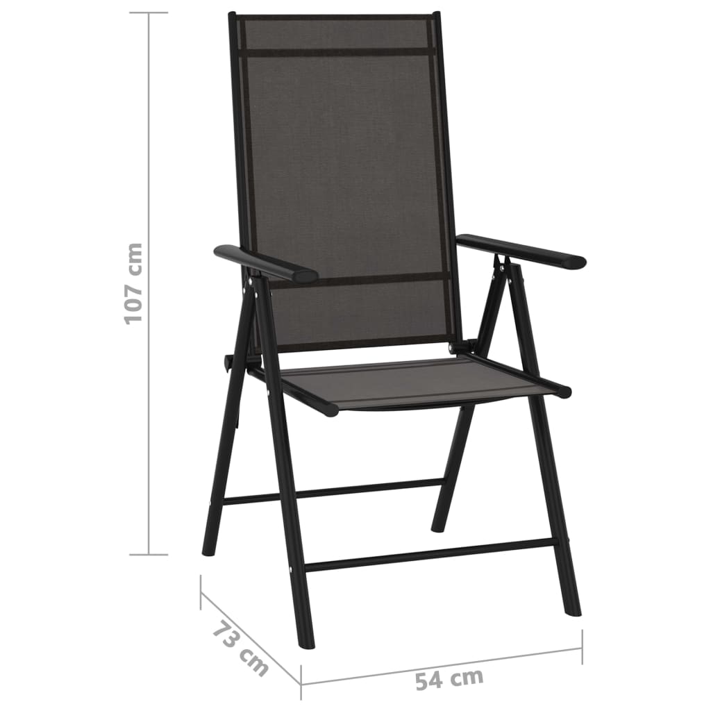 vidaXL Patio Folding Chairs Camping Garden Lawn Chair Aluminum and Textilene-17