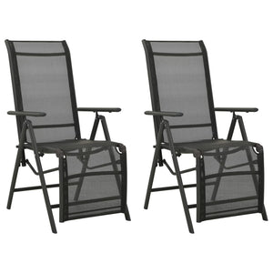 vidaXL Outdoor Recliner Chairs Patio Reclining Chair Textilene and Aluminum-1