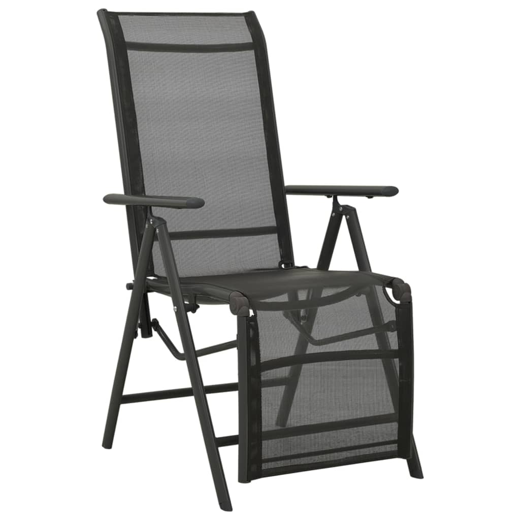 vidaXL Outdoor Recliner Chairs Patio Reclining Chair Textilene and Aluminum-3