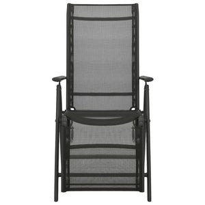 vidaXL Outdoor Recliner Chairs Patio Reclining Chair Textilene and Aluminum-4