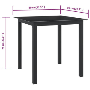 vidaXL Patio Table Outdoor Dining Table for Front Porch Deck Lawn Aluminum-13