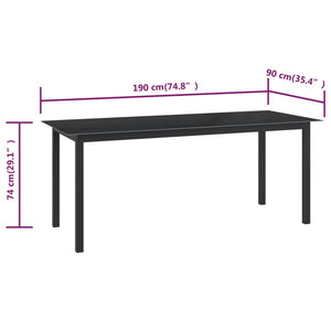 vidaXL Patio Table Outdoor Dining Table for Front Porch Deck Lawn Aluminum-8