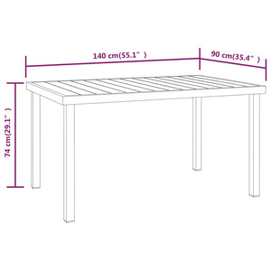 vidaXL Patio Table Outdoor Furniture Garden Dining Table Aluminum and WPC-6