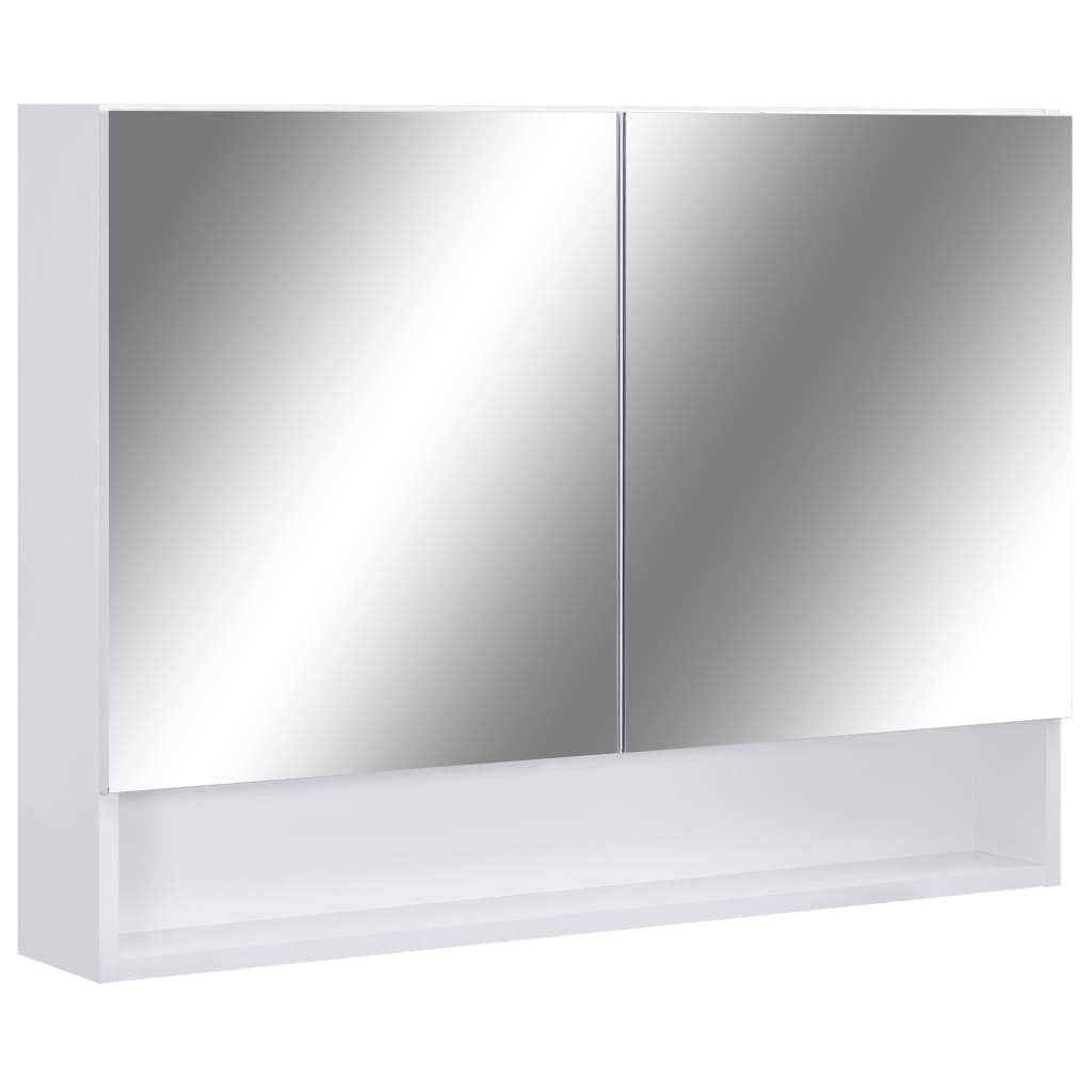 vidaXL LED Bathroom Mirror Cabinet Storage Vanity Wall Cabinet Furniture MDF-9