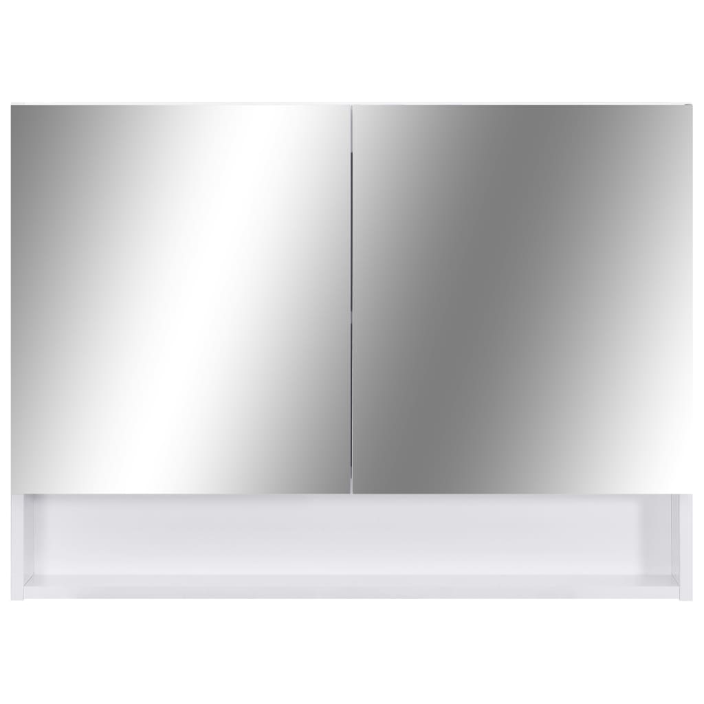 vidaXL LED Bathroom Mirror Cabinet Storage Vanity Wall Cabinet Furniture MDF-5