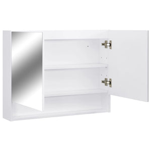 vidaXL LED Bathroom Mirror Cabinet Storage Vanity Wall Cabinet Furniture MDF-8
