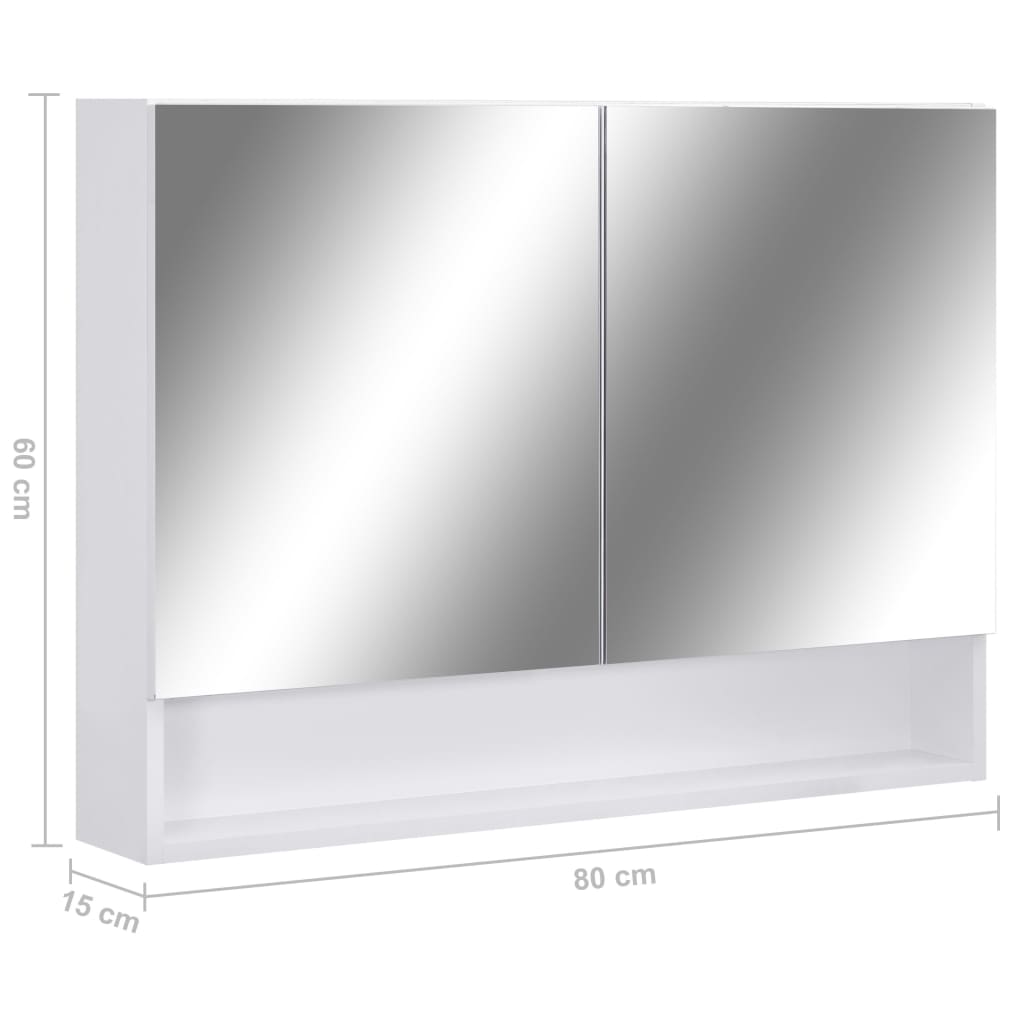 vidaXL LED Bathroom Mirror Cabinet Storage Vanity Wall Cabinet Furniture MDF-17