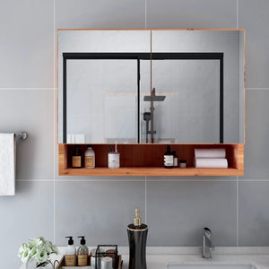 vidaXL LED Bathroom Mirror Cabinet Storage Vanity Wall Cabinet Furniture MDF-6