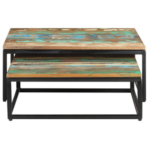 vidaXL Nesting Coffee Tables 2 pcs Solid Reclaimed Wood-1