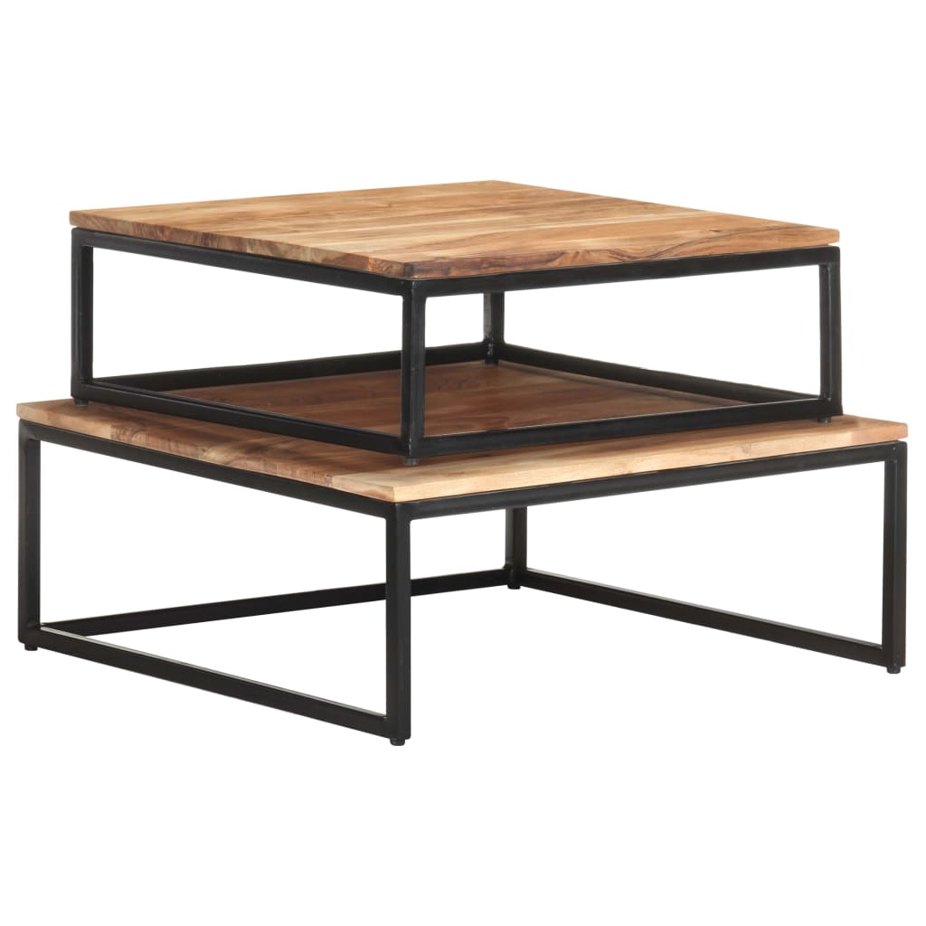 vidaXL Nesting Coffee Tables 2 pcs Solid Acacia Wood-0