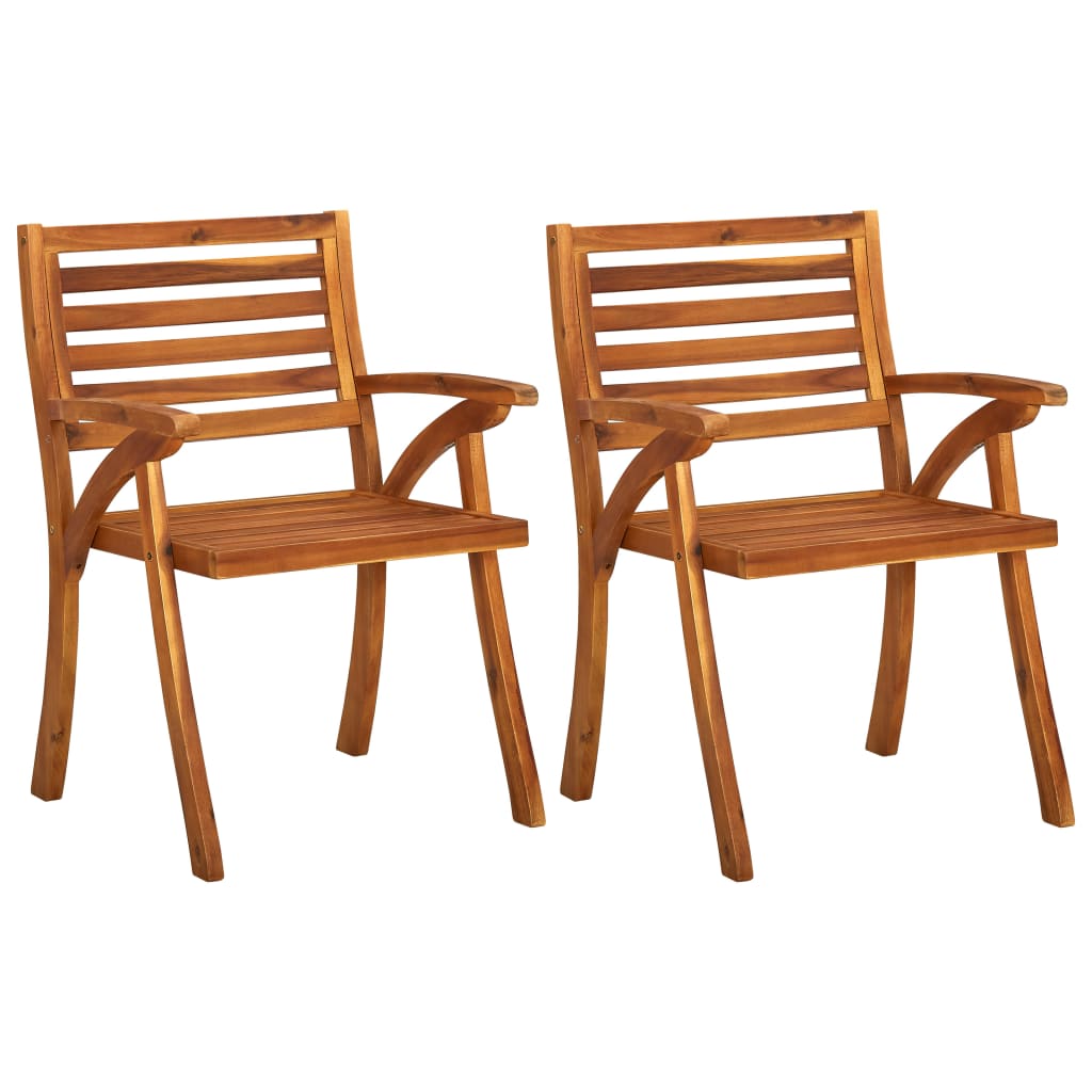 vidaXL Patio Chairs Outdoor Patio Dining Chair with Armrest Solid Wood Acacia-35