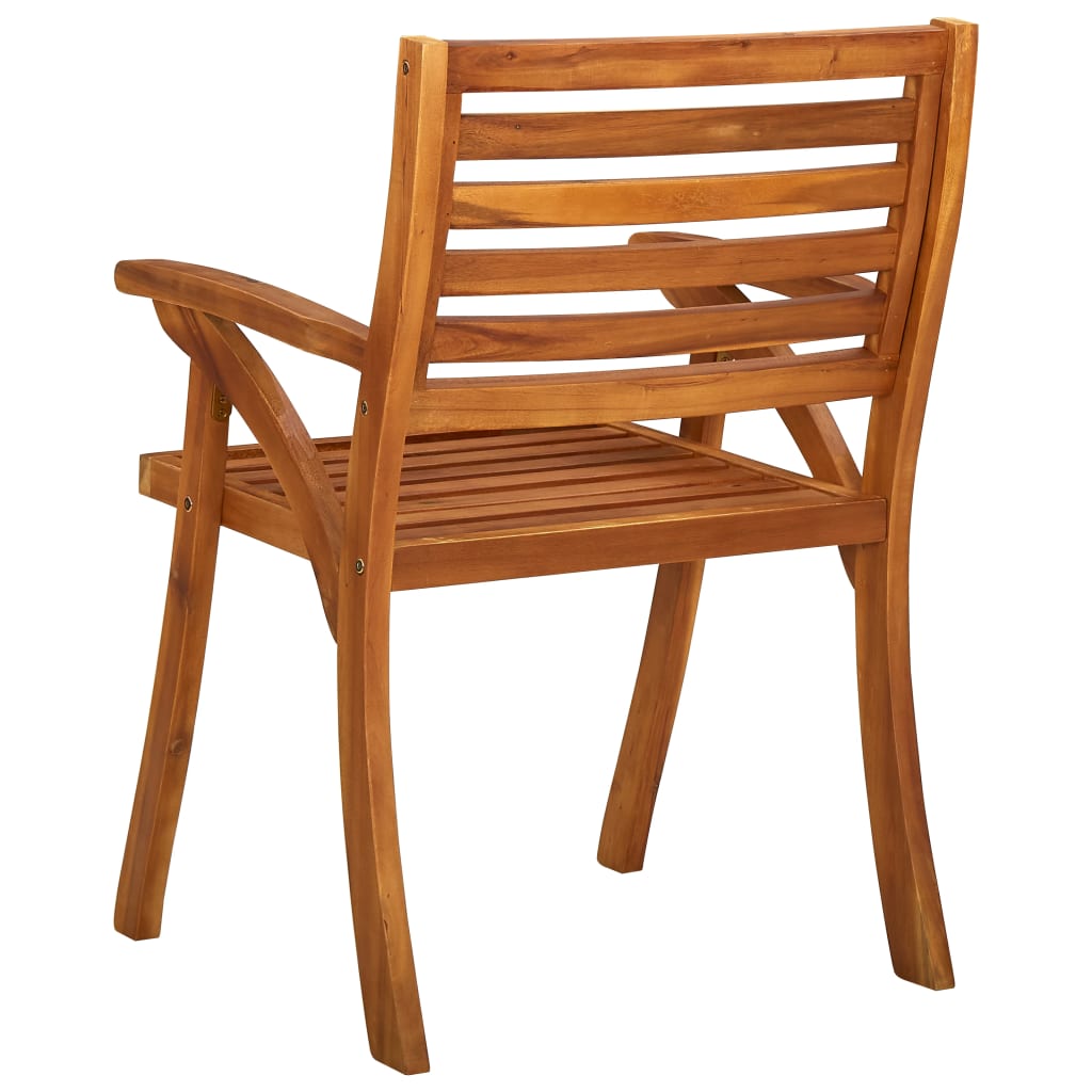 vidaXL Patio Chairs Outdoor Patio Dining Chair with Armrest Solid Wood Acacia-34