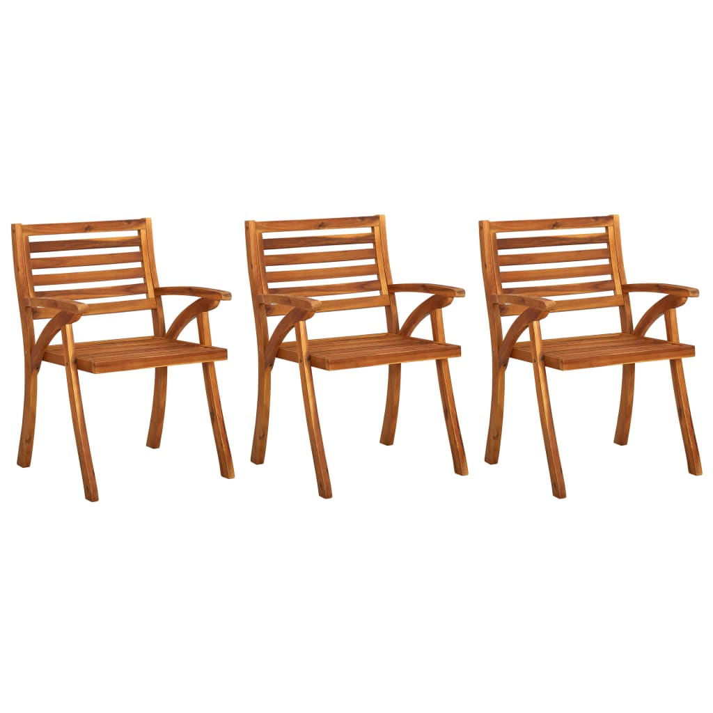 vidaXL Patio Chairs Outdoor Patio Dining Chair with Armrest Solid Wood Acacia-10