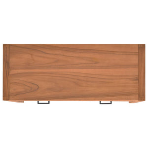 vidaXL TV Stand Entertainment Center with Storage for Living Room Teak Wood-14