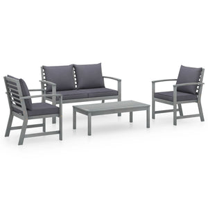 vidaXL Patio Furniture Set 4 Piece Bench Chair with Table Solid Acacia Wood-20