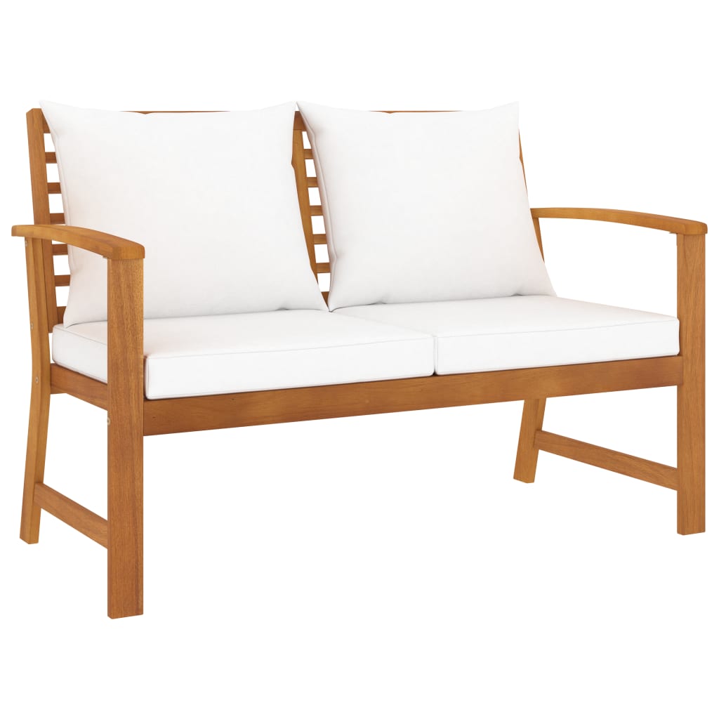 vidaXL Patio Garden Bench Loveseat with Cushion for Backyard Solid Wood Acacia-7