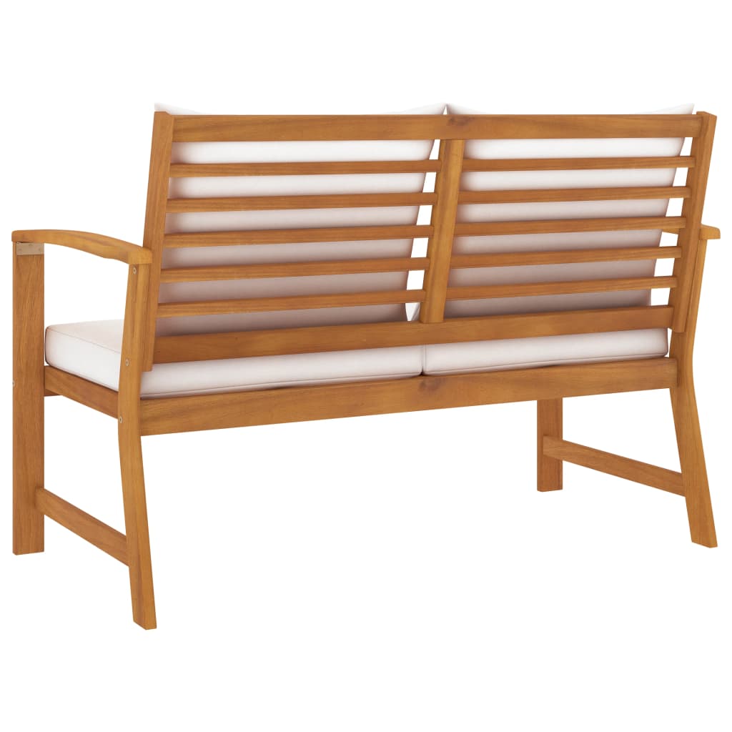 vidaXL Patio Garden Bench Loveseat with Cushion for Backyard Solid Wood Acacia-2