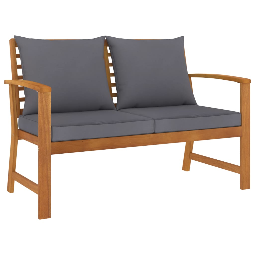 vidaXL Patio Garden Bench Loveseat with Cushion for Backyard Solid Wood Acacia-12