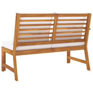 vidaXL Patio Bench 45.1" with Cream Cushion Solid Acacia Wood-3