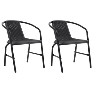 vidaXL Rattan Dining Chairs Stack Chair Plastic Rattan and Steel 242.5 lb-1