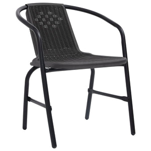 vidaXL Rattan Dining Chairs Stack Chair Plastic Rattan and Steel 242.5 lb-2