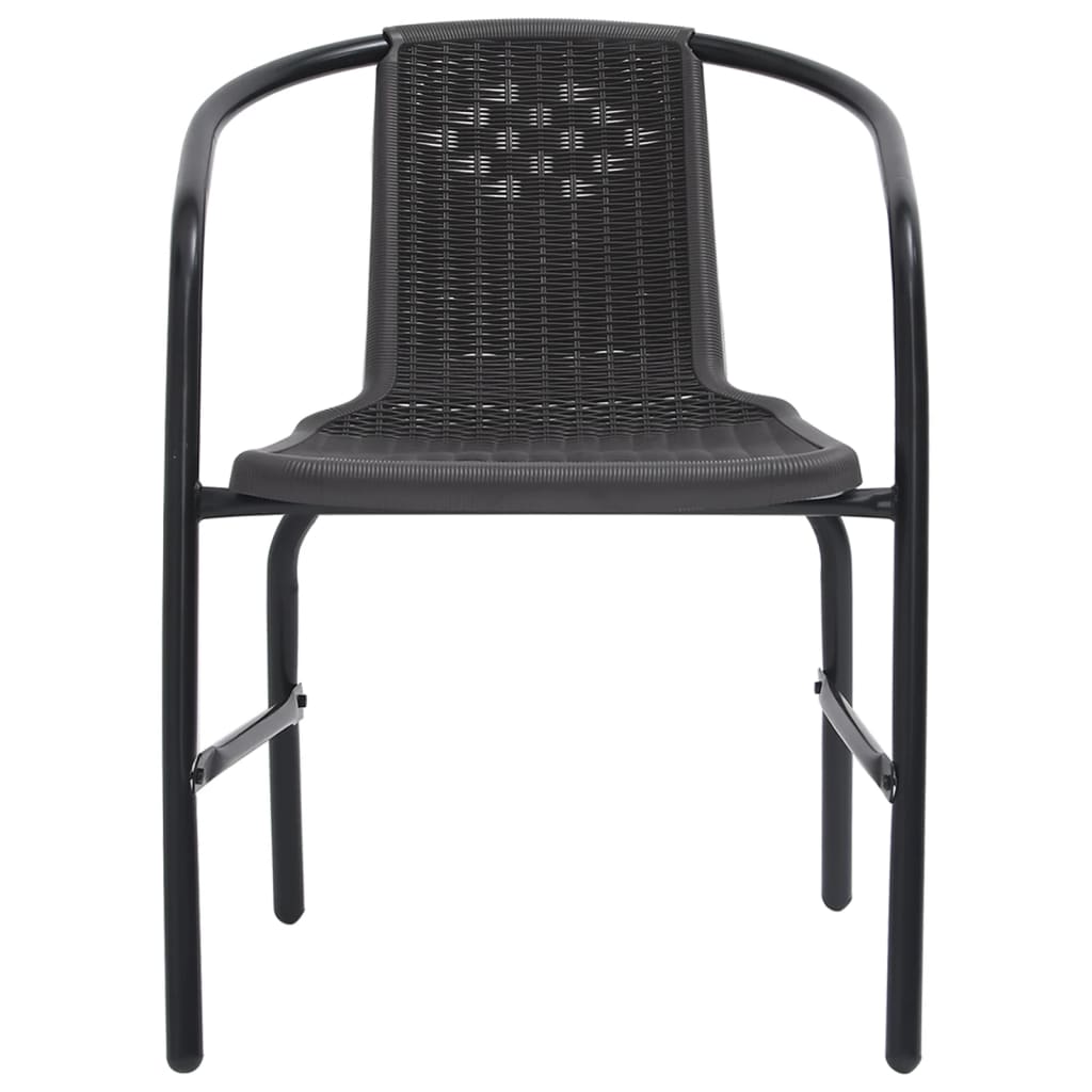 vidaXL Rattan Dining Chairs Stack Chair Plastic Rattan and Steel 242.5 lb-4