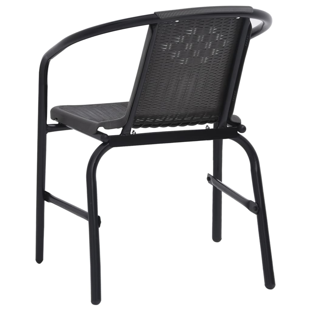 vidaXL Rattan Dining Chairs Stack Chair Plastic Rattan and Steel 242.5 lb-8