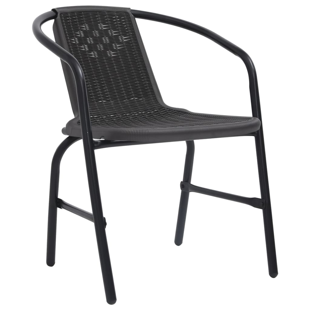 vidaXL Patio Chairs 4 pcs Plastic Rattan and Steel 242.5 lb-7