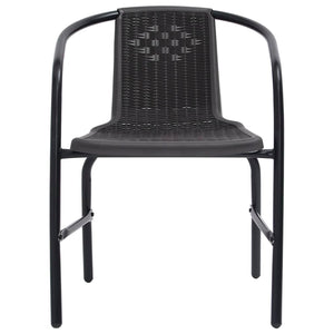 vidaXL Patio Chairs 4 pcs Plastic Rattan and Steel 242.5 lb-1