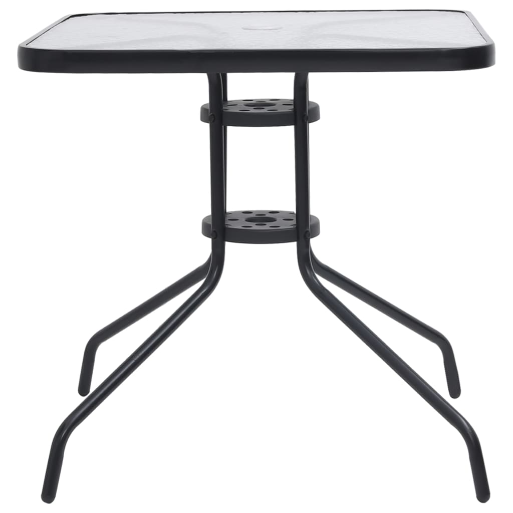 vidaXL Patio Table Black 27.6"x27.6"x27.6" Steel-0