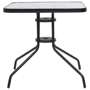 vidaXL Patio Table Black 27.6"x27.6"x27.6" Steel-0