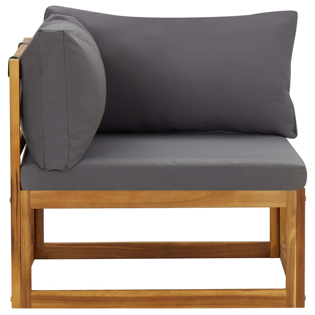 vidaXL Sectional Corner Sofas 2 pcs with Cushions Dark Gray-2