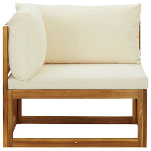 vidaXL Sectional Corner Sofas 2 pcs with Cushions Cream White-2