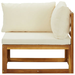 vidaXL Sectional Corner Sofas 2 pcs with Cushions Cream White-3