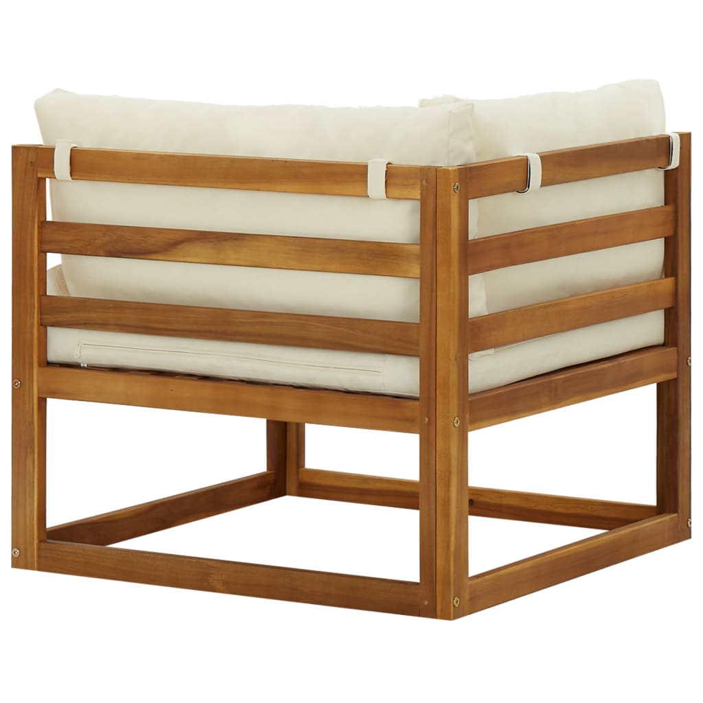 vidaXL Sectional Corner Sofas 2 pcs with Cushions Cream White-4