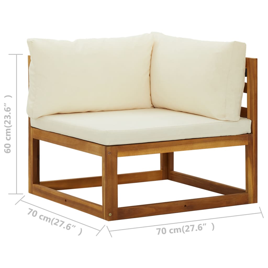 vidaXL Sectional Corner Sofas 2 pcs with Cushions Cream White-8