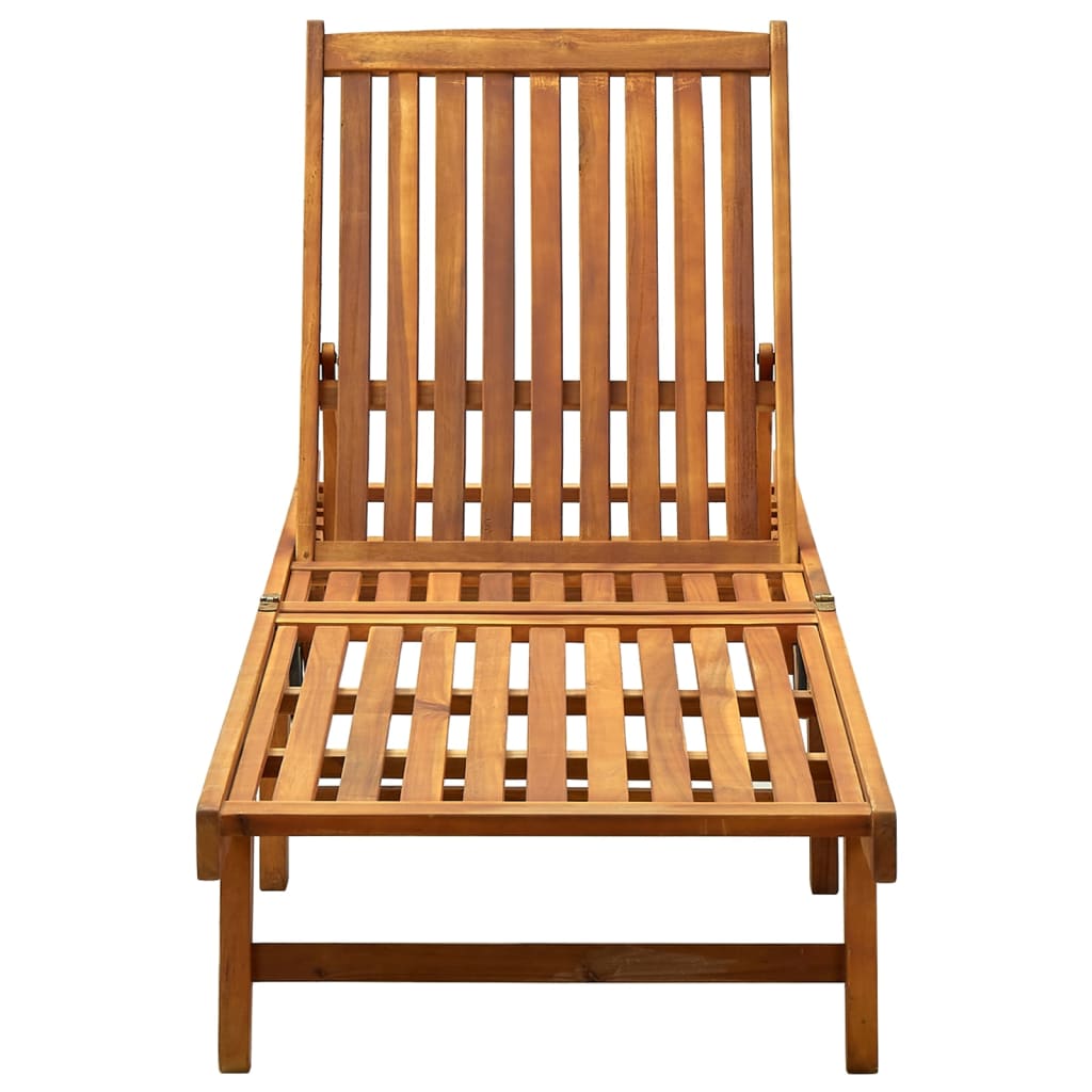 vidaXL Patio Lounge Chair Outdoor Sunbed Poolside Sunlounger Solid Acacia Wood-1