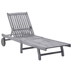 vidaXL Patio Lounge Chair Outdoor Sunbed Poolside Sunlounger Solid Acacia Wood-3