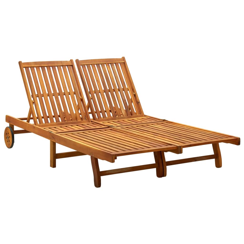 vidaXL Patio Lounge Chair Outdoor Sunbed Poolside Sunlounger Solid Acacia Wood-6