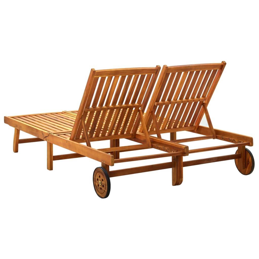 vidaXL Patio Lounge Chair Outdoor Sunbed Poolside Sunlounger Solid Acacia Wood-8