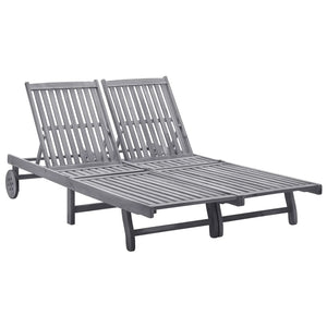 vidaXL Patio Lounge Chair Outdoor Sunbed Poolside Sunlounger Solid Acacia Wood-9