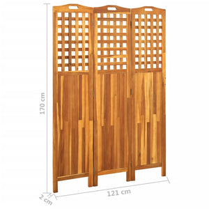 vidaXL Room Divider Freestanding Privacy Screen for Office Solid Wood Acacia-12