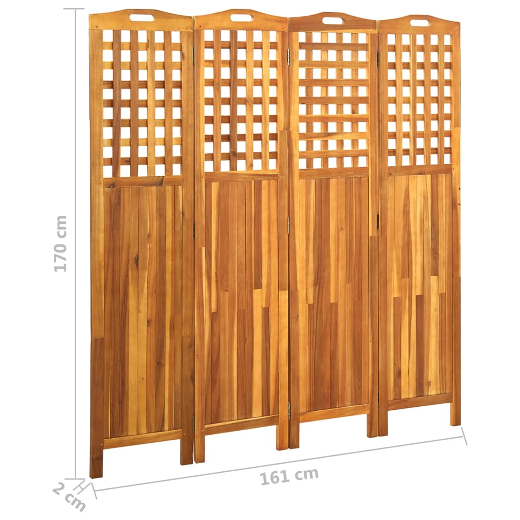 vidaXL Room Divider Freestanding Privacy Screen for Office Solid Wood Acacia-29
