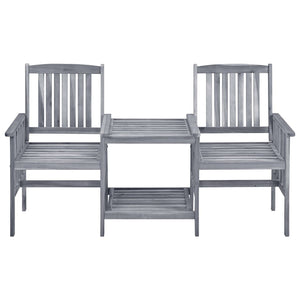 vidaXL Patio Chairs with Tea Table 62.6"x24"x36.2" Solid Acacia Wood-1